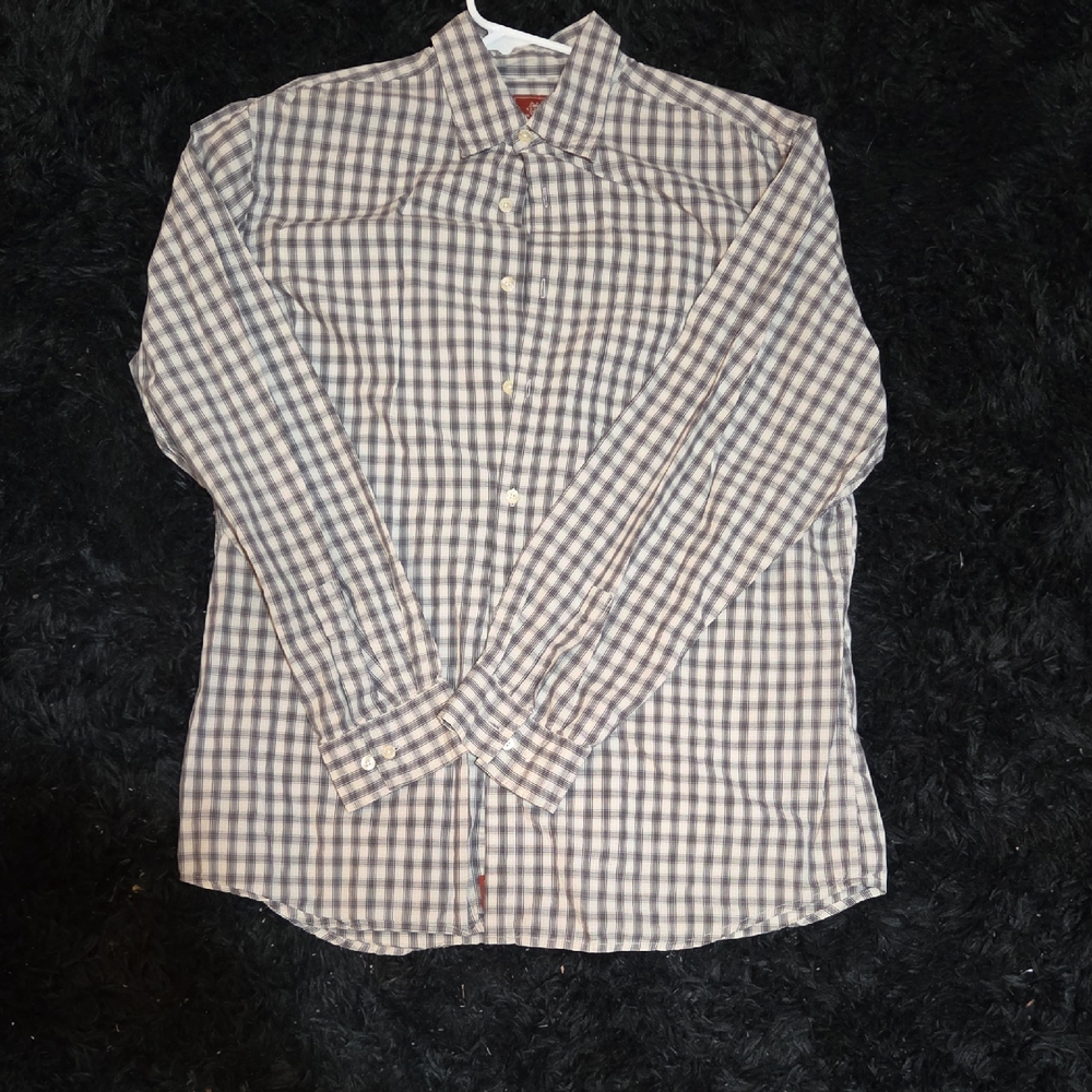 Fossil Men's Casual Checkered Shirt - Blue and White